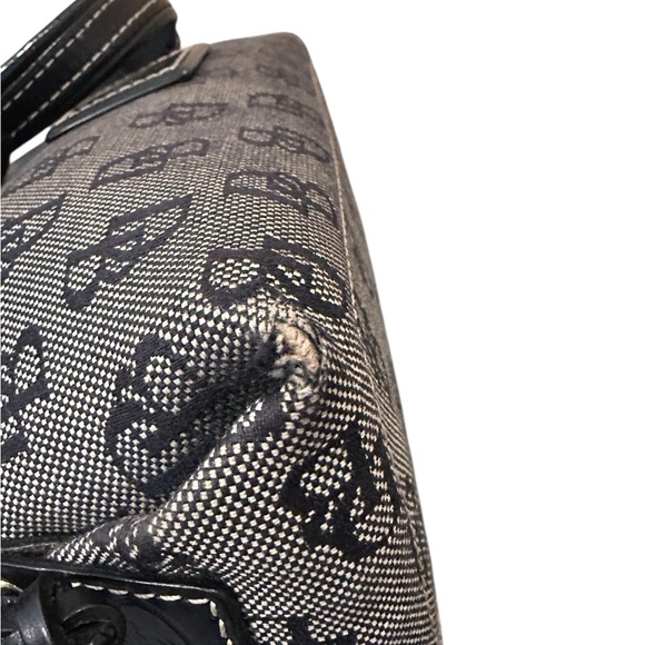 Dooney & Bourke Black Mini East West Slouch Bag Monogram Design and Leather Trim - Picture 7 of 15